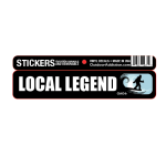Bigfoot has been spotted surfing...Local Legend 1 x 5 inches mini bumper sticker Make a statement with these great designs sized perfectly for items like computers, cell phones or bigger items like your car! Dimensions: 1" x 5 inch -Printed vinyl -Outdoor durable and ultra removable -Waterproof